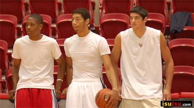 Howard Pulley teammates - Rodney Williams, Royce White, Mike Broghammer