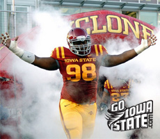 Jerrod Black enters the stadium through the smoke