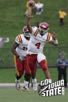 Austen Arnaud throws on the run at Faurot Field