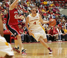 Alison Lacey scored 23 points, but it wasn't enough against the undefeated Cornhuskers